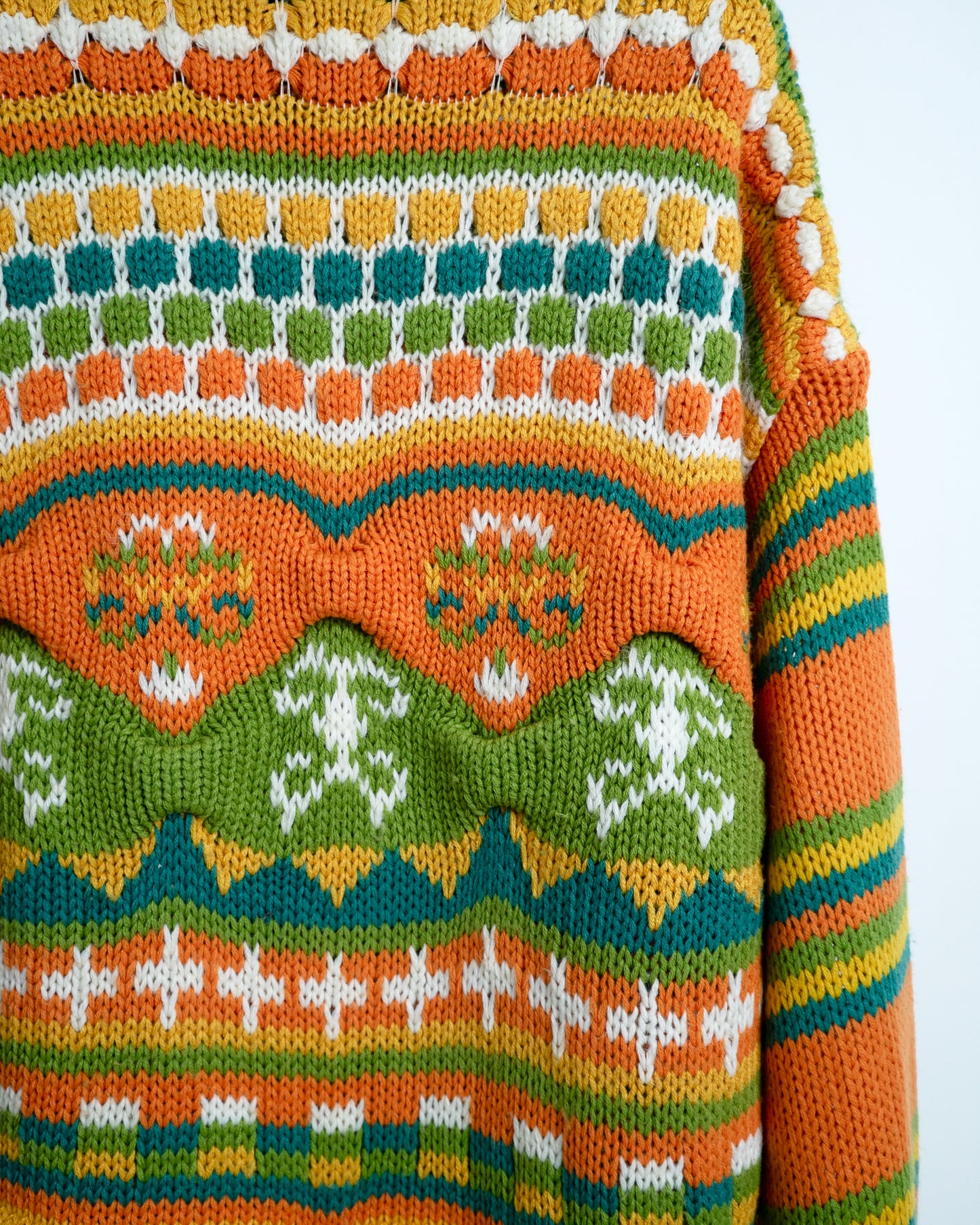 Multi-Color Sculptural Hand-Knitted Turtleneck