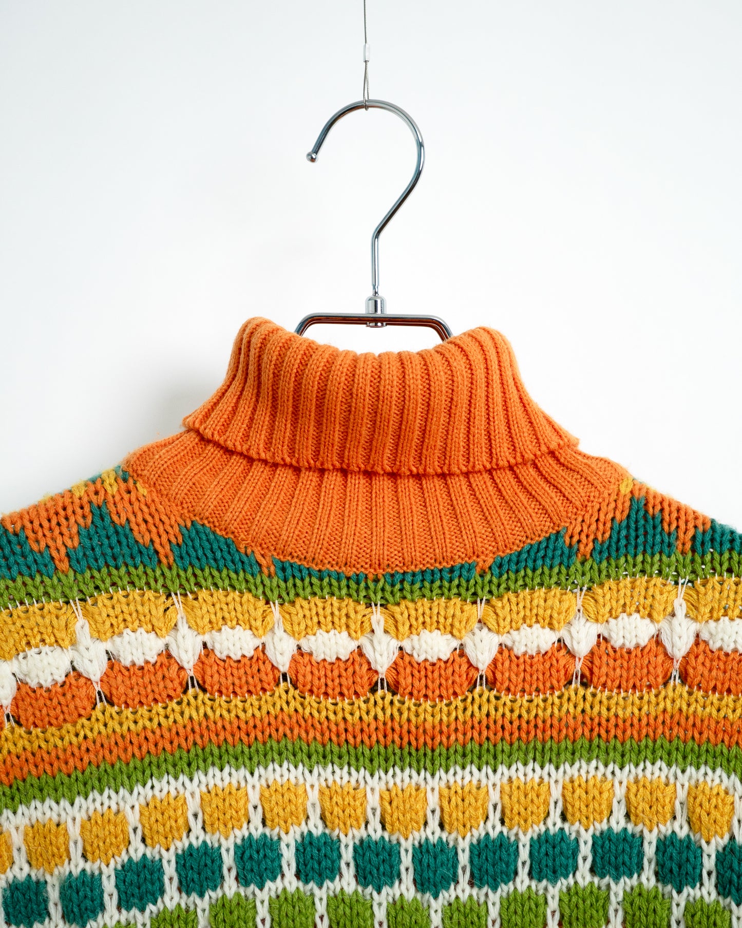 Multi-Color Sculptural Hand-Knitted Turtleneck