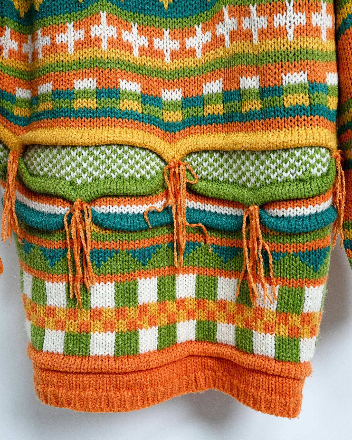 Multi-Color Sculptural Hand-Knitted Turtleneck