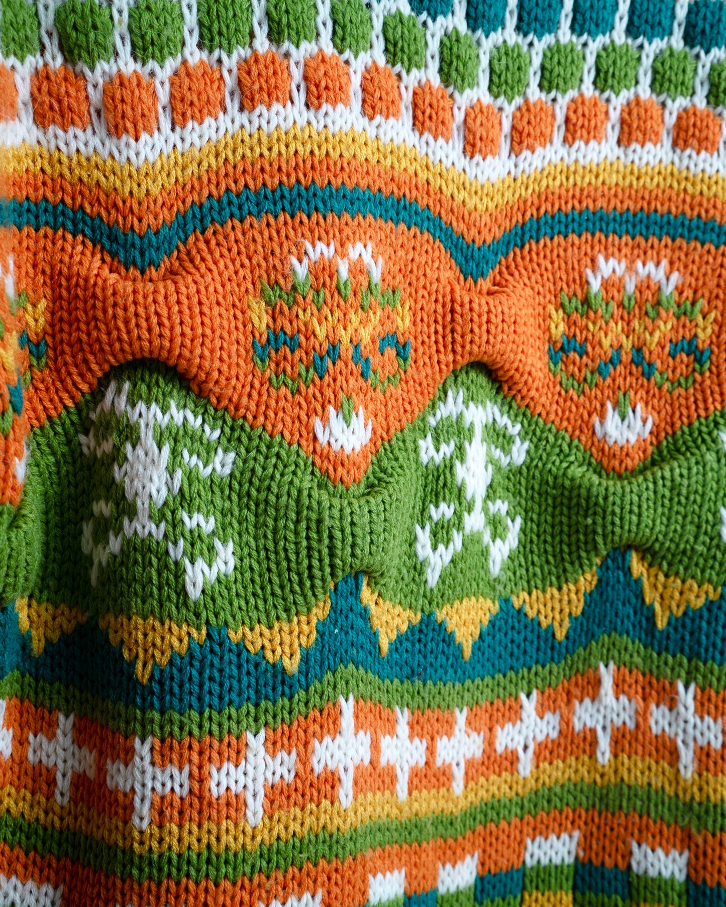 Multi-Color Sculptural Hand-Knitted Turtleneck