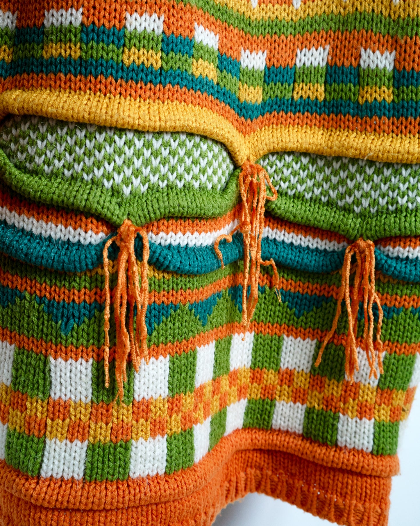 Multi-Color Sculptural Hand-Knitted Turtleneck