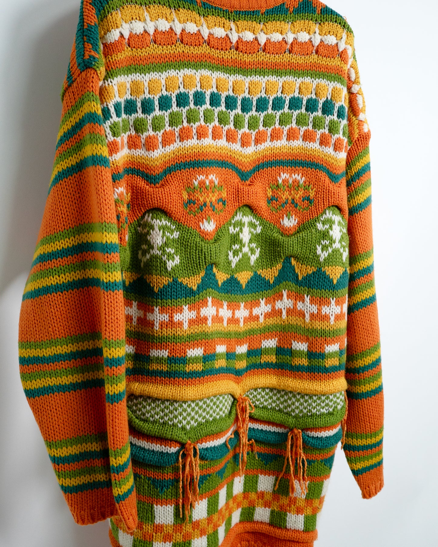 Multi-Color Sculptural Hand-Knitted Turtleneck