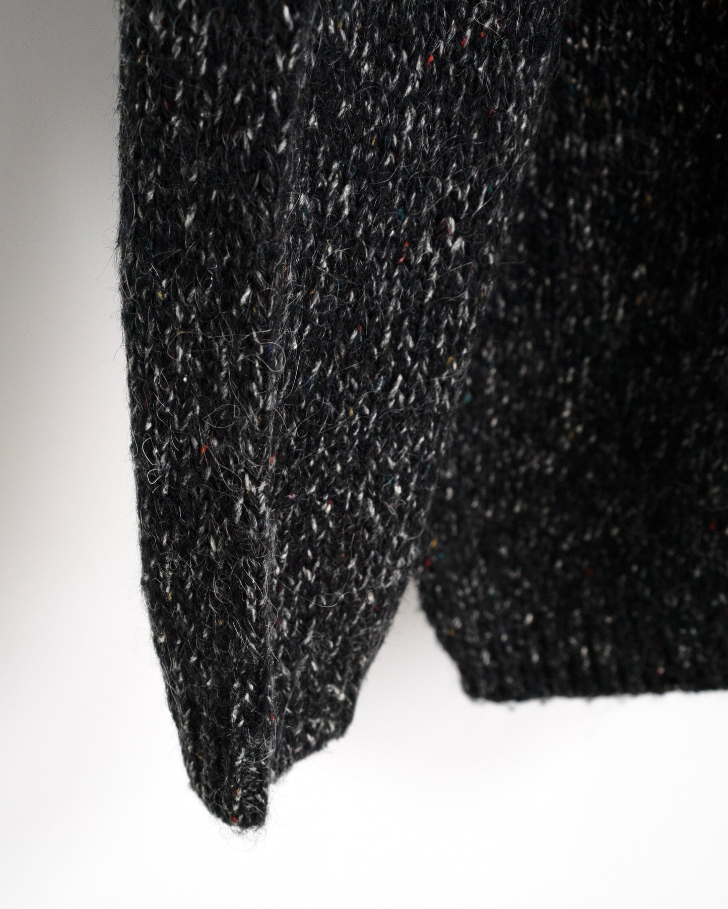 80s Multi-Color Nep V-Neck Knit Sweater