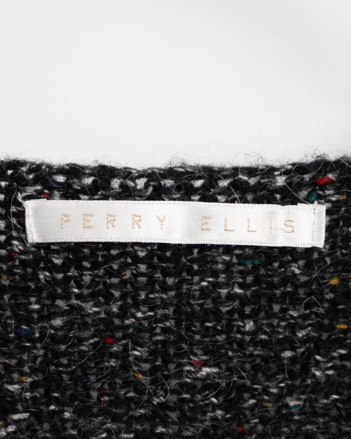 80s Multi-Color Nep V-Neck Knit Sweater