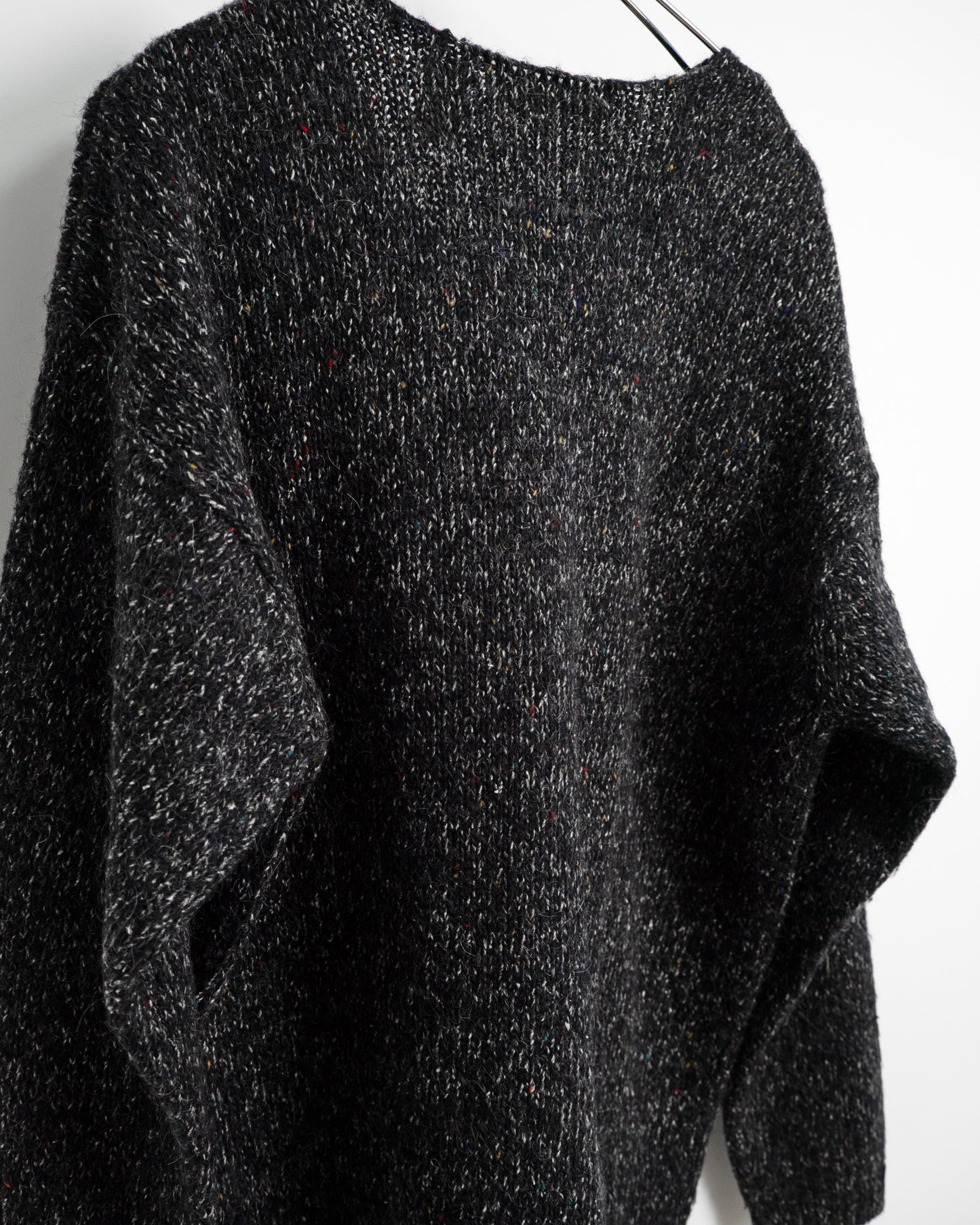 80s Multi-Color Nep V-Neck Knit Sweater