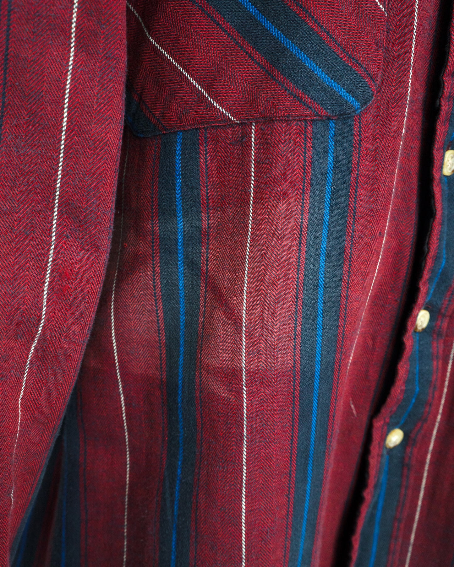 Quilted-Lined Herringbone Multi-Stripe Shirt Jacket