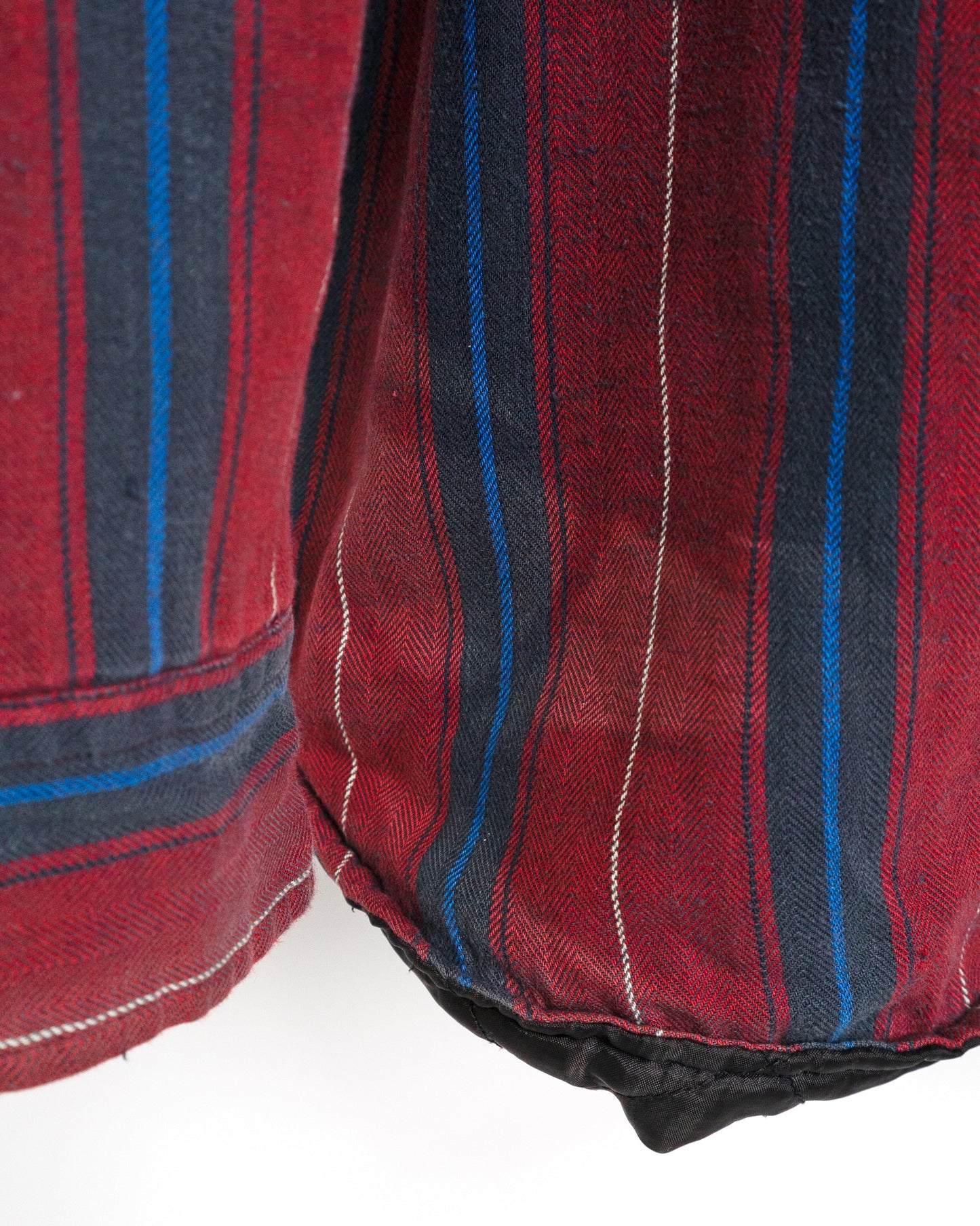 Quilted-Lined Herringbone Multi-Stripe Shirt Jacket