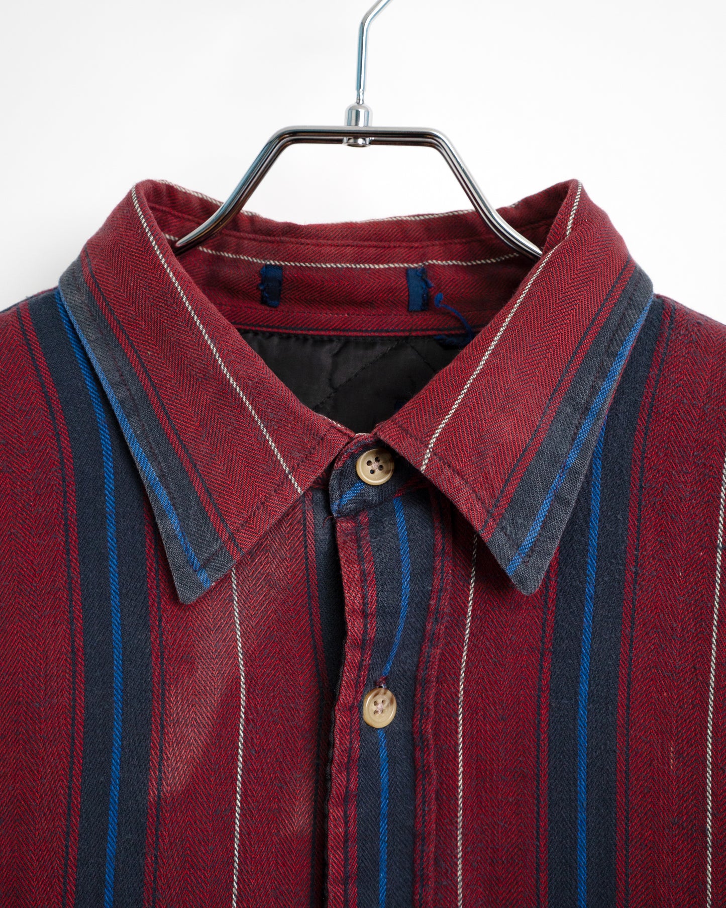 Quilted-Lined Herringbone Multi-Stripe Shirt Jacket