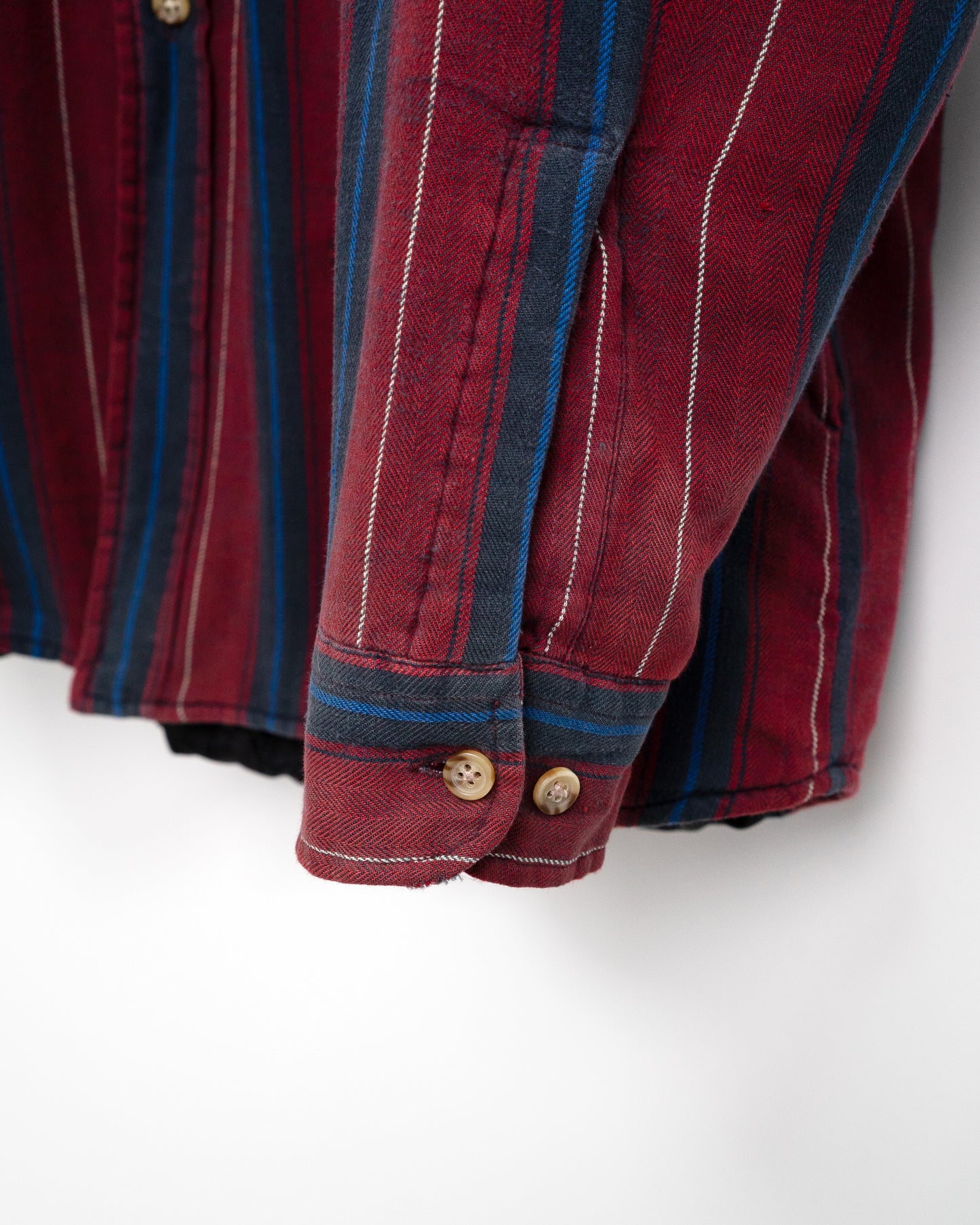 Quilted-Lined Herringbone Multi-Stripe Shirt Jacket