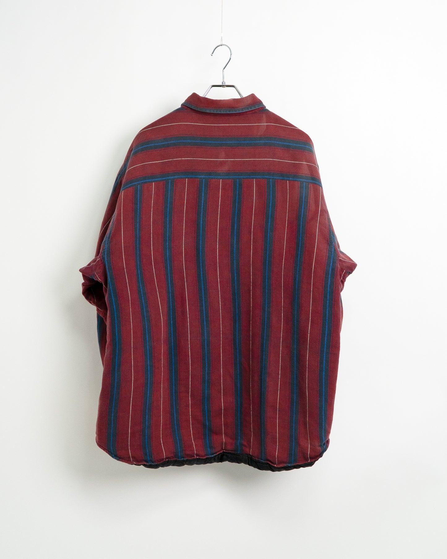 Quilted-Lined Herringbone Multi-Stripe Shirt Jacket