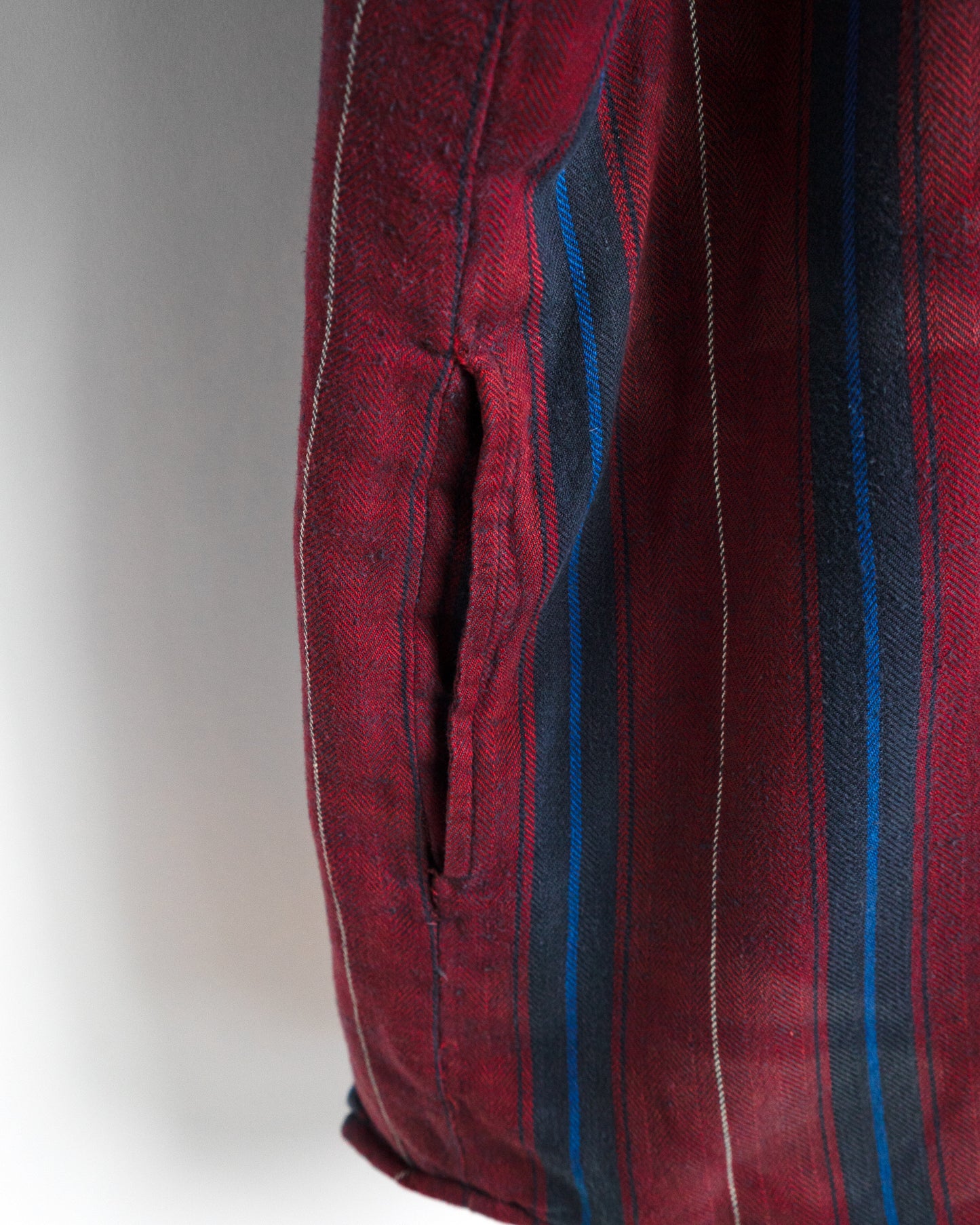 Quilted-Lined Herringbone Multi-Stripe Shirt Jacket