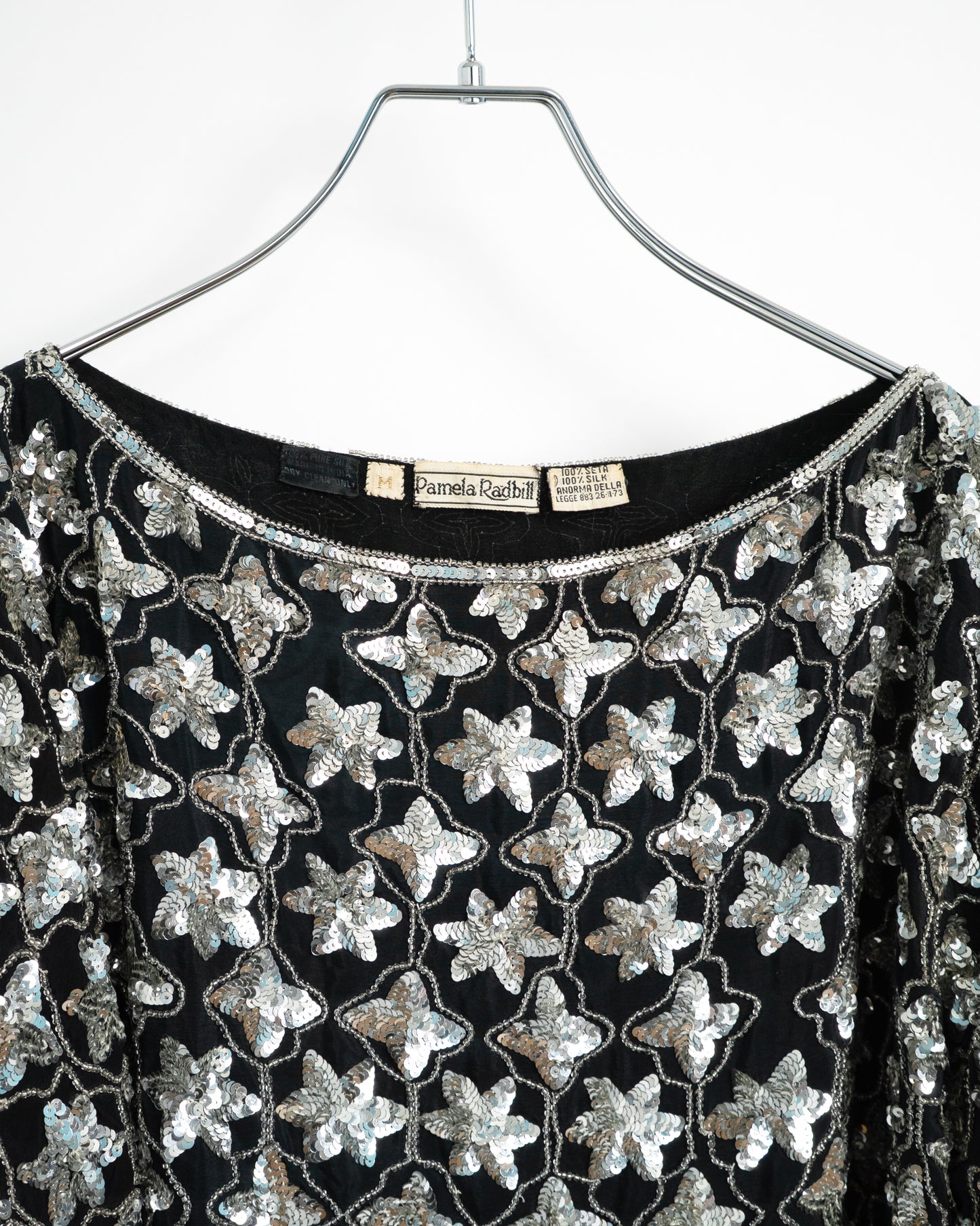 80s-Early90s Sequined Silk Blouse