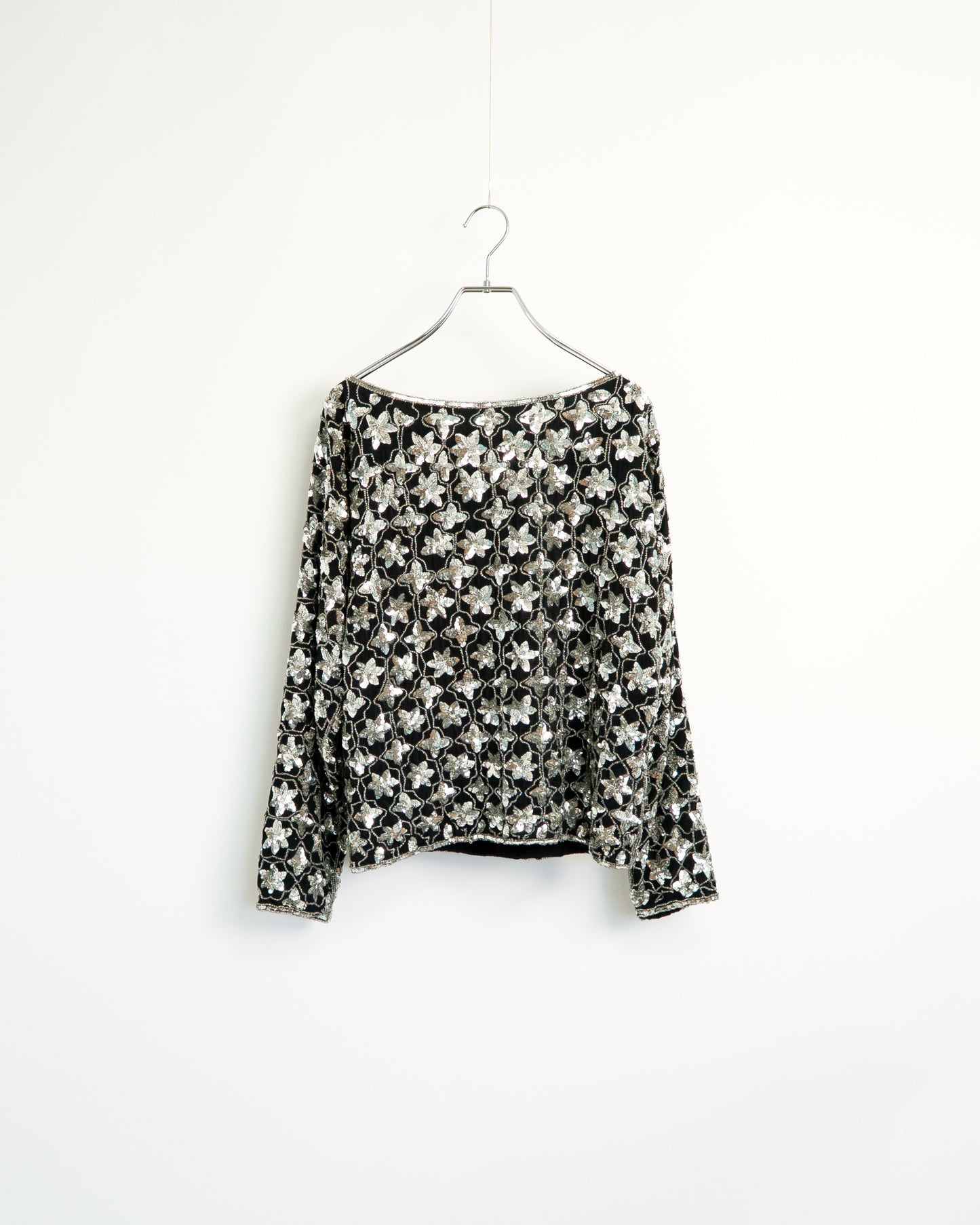 80s-Early90s Sequined Silk Blouse