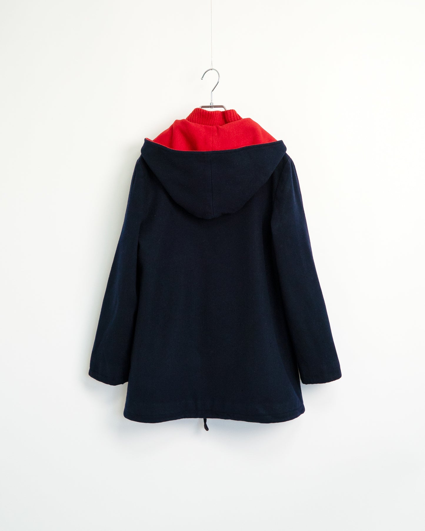 70s Bonded Double-Face Wool Hooded Coat