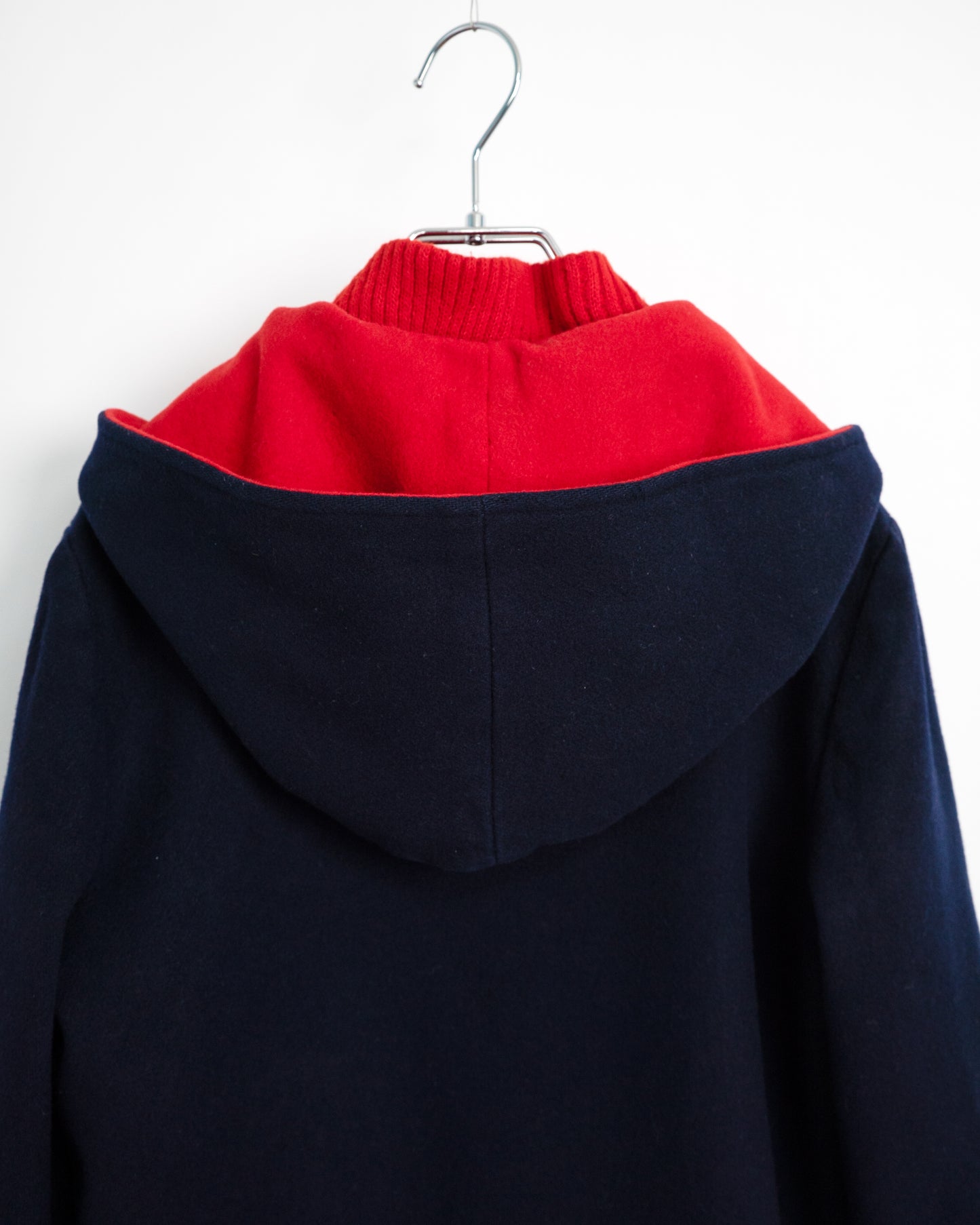 70s Bonded Double-Face Wool Hooded Coat