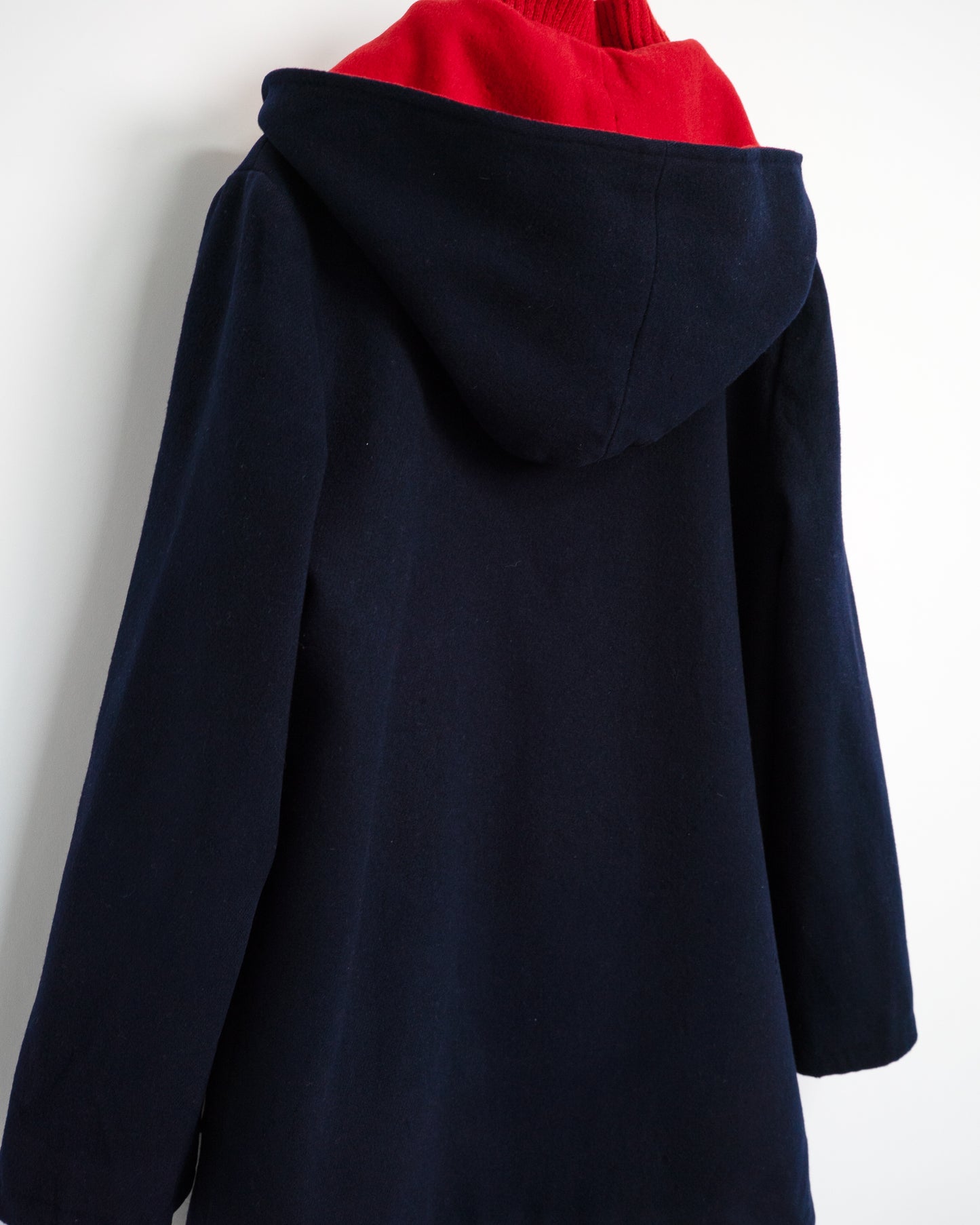 70s Bonded Double-Face Wool Hooded Coat