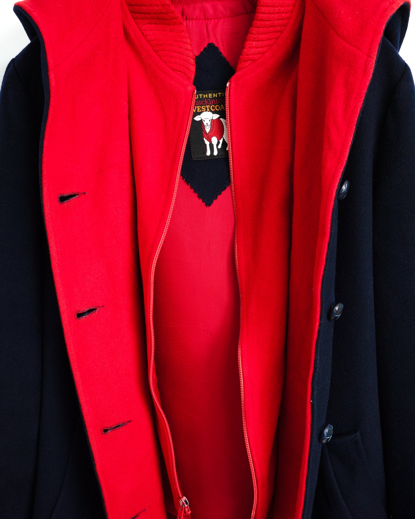 70s Bonded Double-Face Wool Hooded Coat