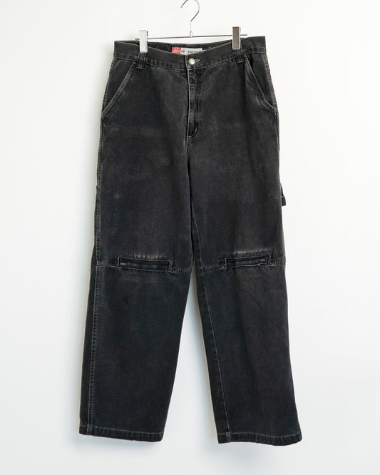 00s "7M Millennium Series" Knee-Pocket Black Denim Painter Pants