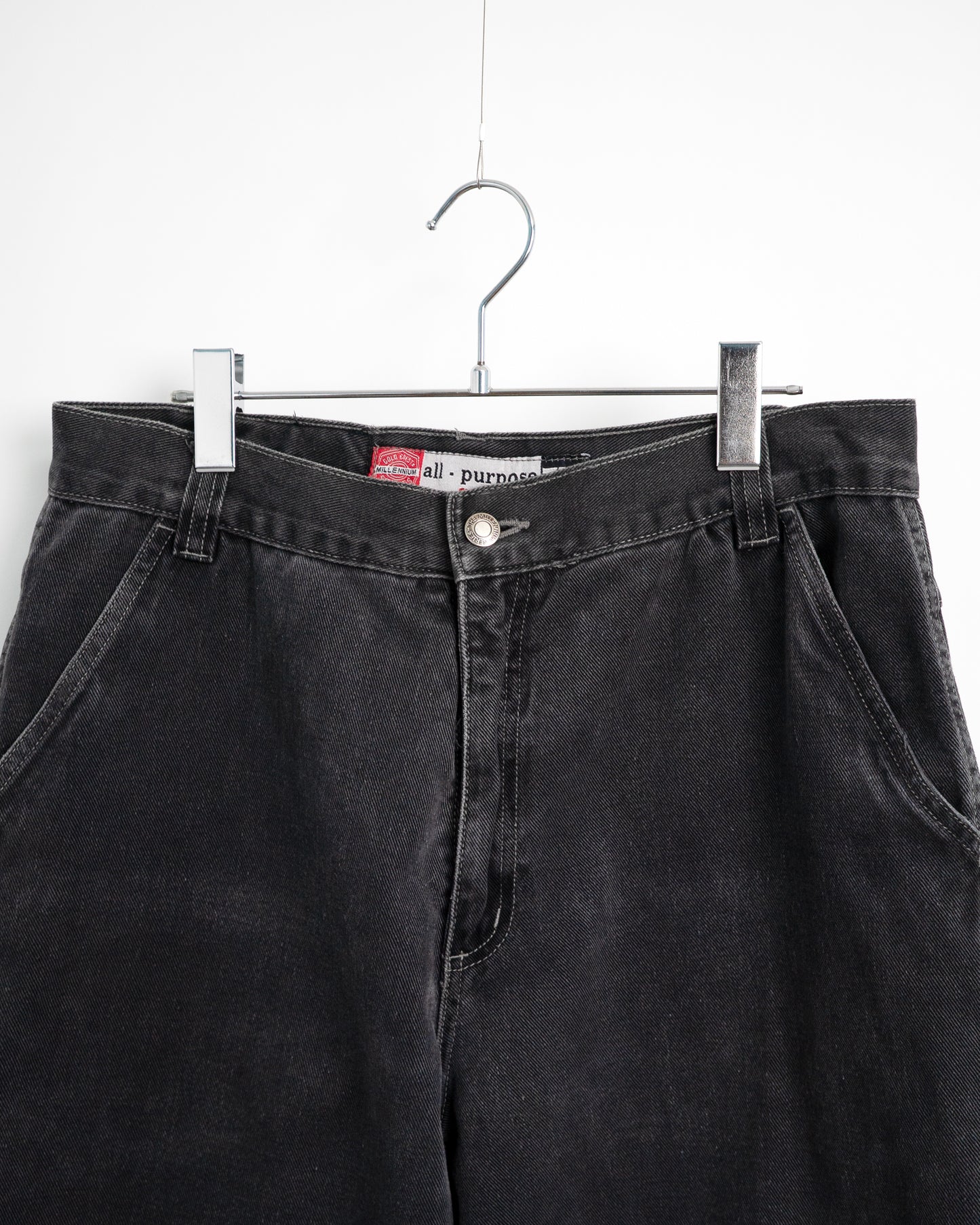 00s "7M Millennium Series" Knee-Pocket Black Denim Painter Pants