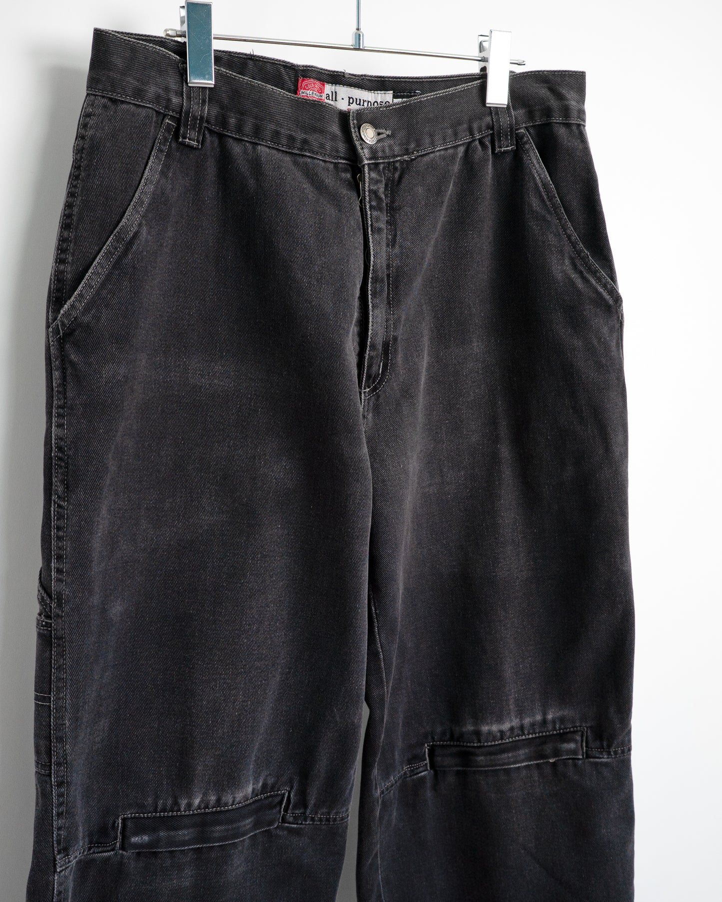 00s "7M Millennium Series" Knee-Pocket Black Denim Painter Pants