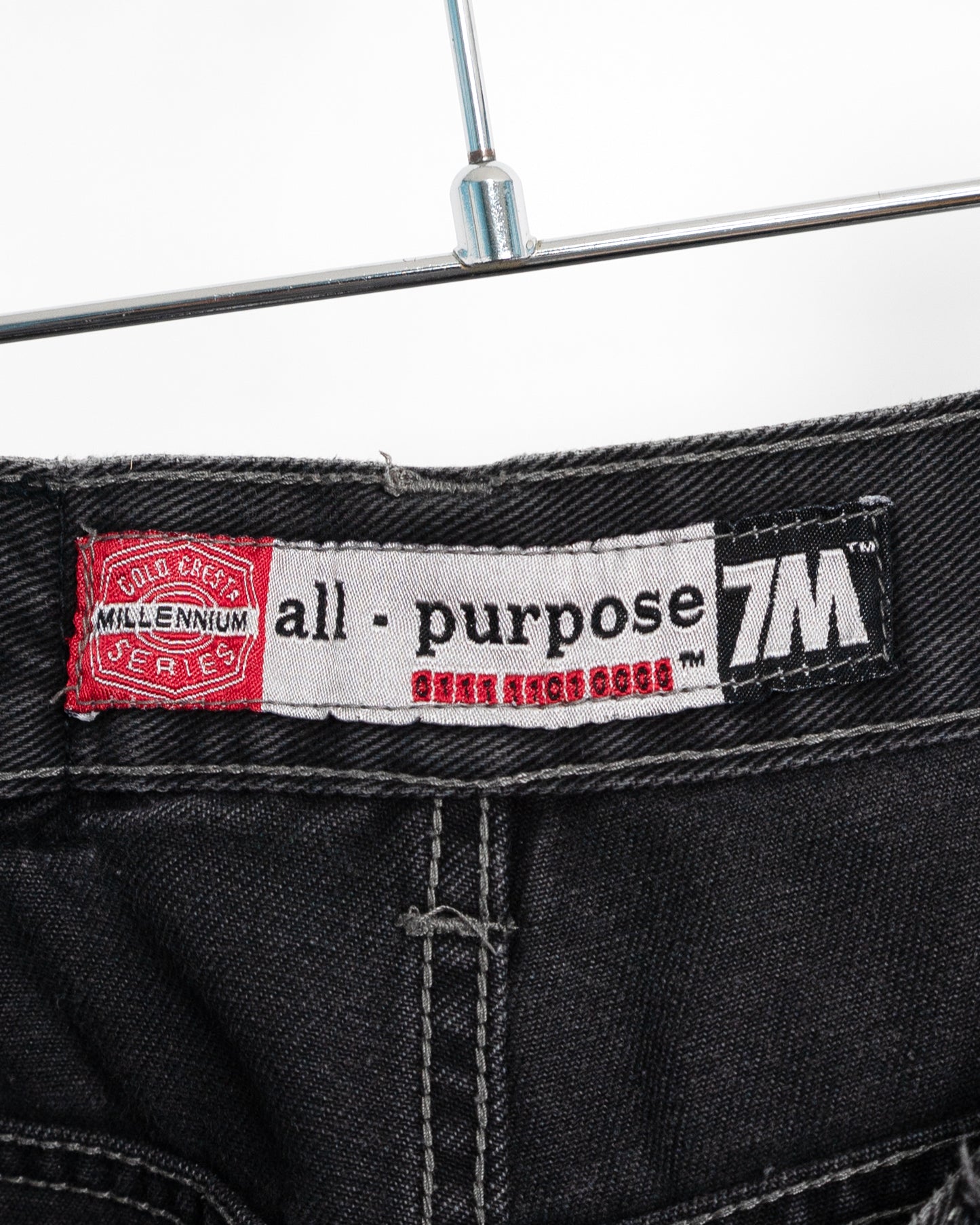 00s "7M Millennium Series" Knee-Pocket Black Denim Painter Pants