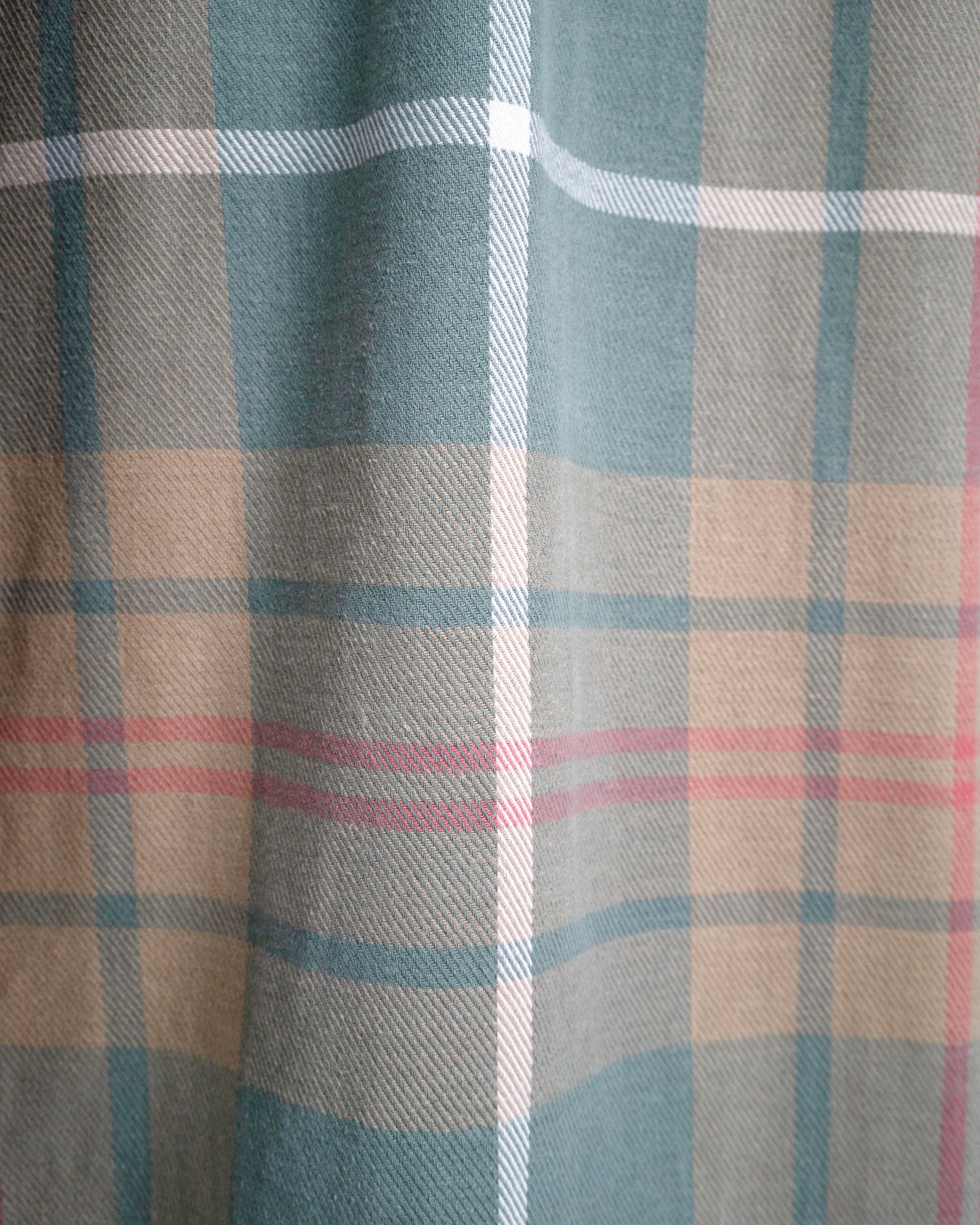 90s Pale-Toned Plaid Flannel Shirt
