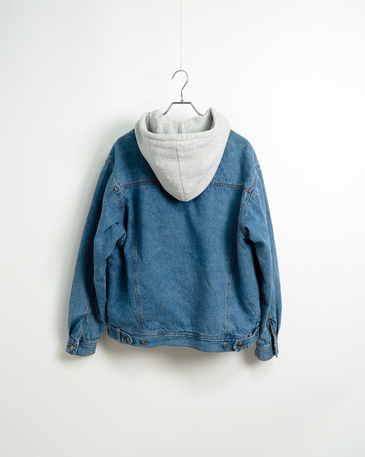 90s Hooded Ramie-Cotton Denim Jacket