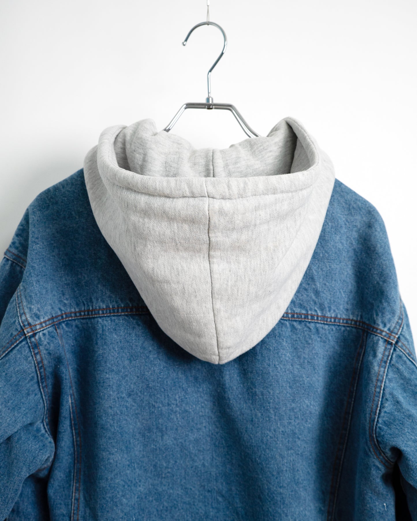 90s Hooded Ramie-Cotton Denim Jacket