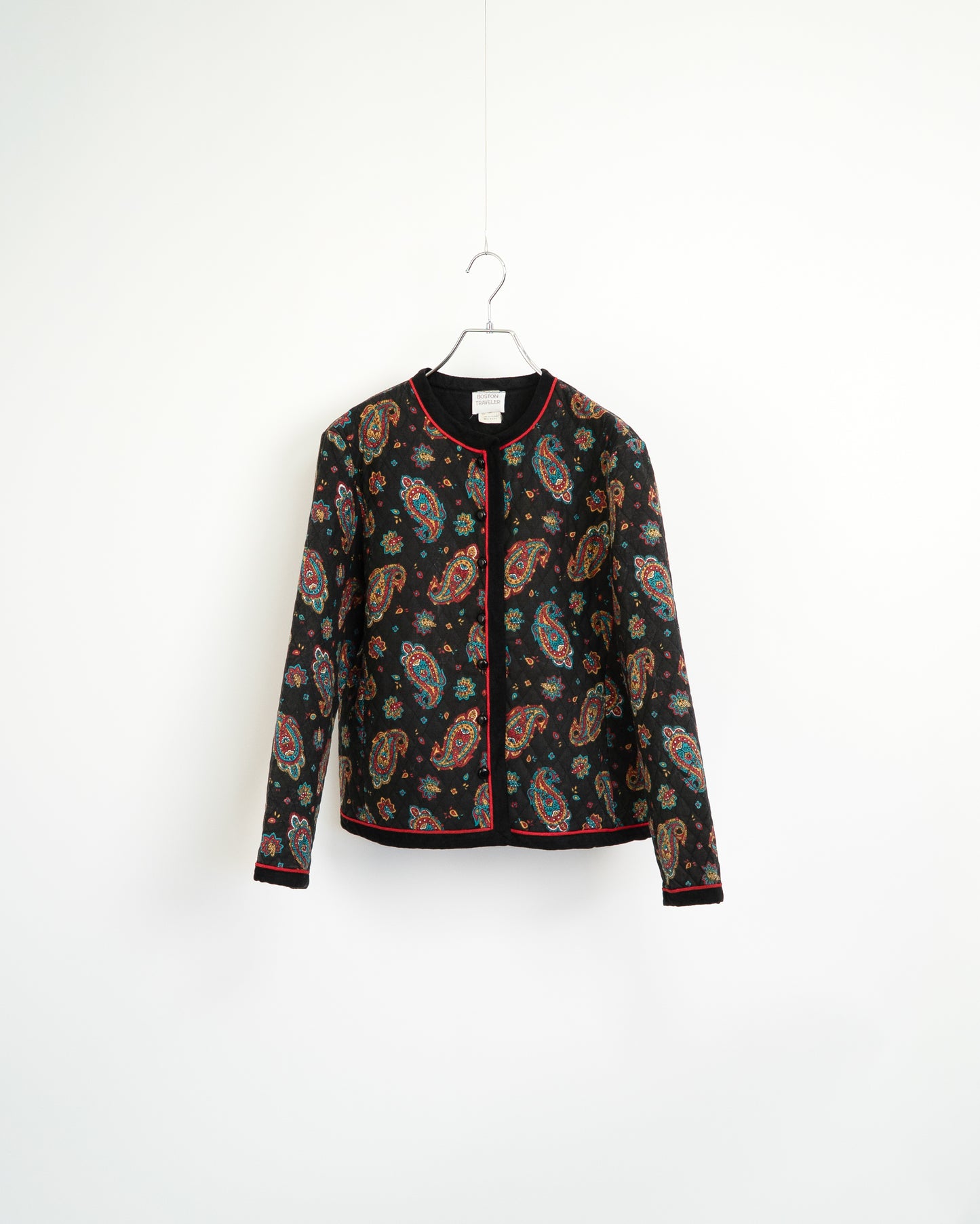 90s Paisley Quilted Cardigan Jacket