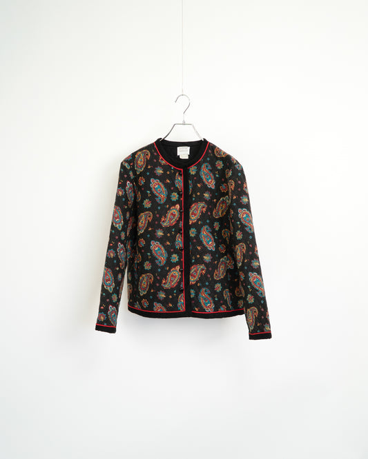 90s Paisley Quilted Cardigan Jacket