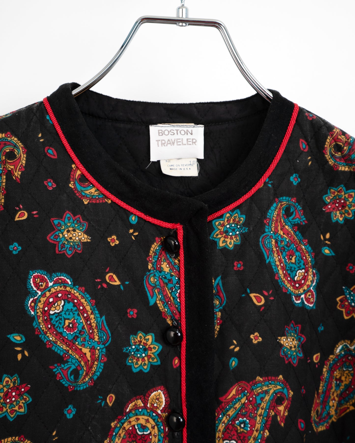 90s Paisley Quilted Cardigan Jacket