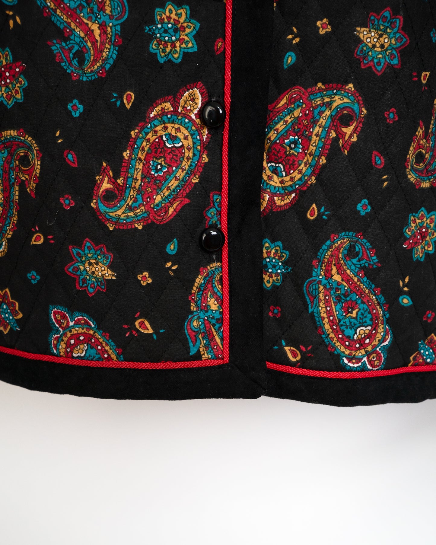 90s Paisley Quilted Cardigan Jacket