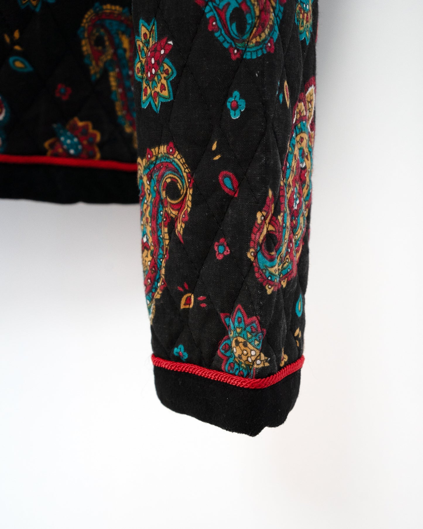 90s Paisley Quilted Cardigan Jacket
