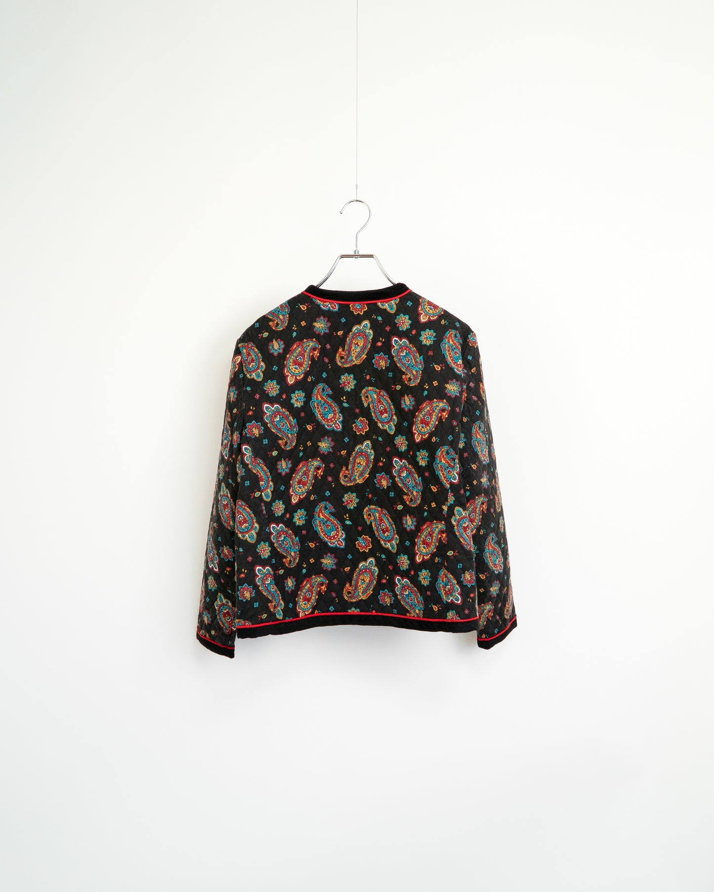 90s Paisley Quilted Cardigan Jacket