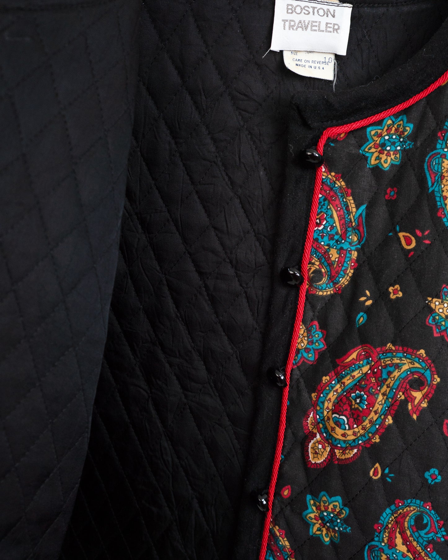 90s Paisley Quilted Cardigan Jacket