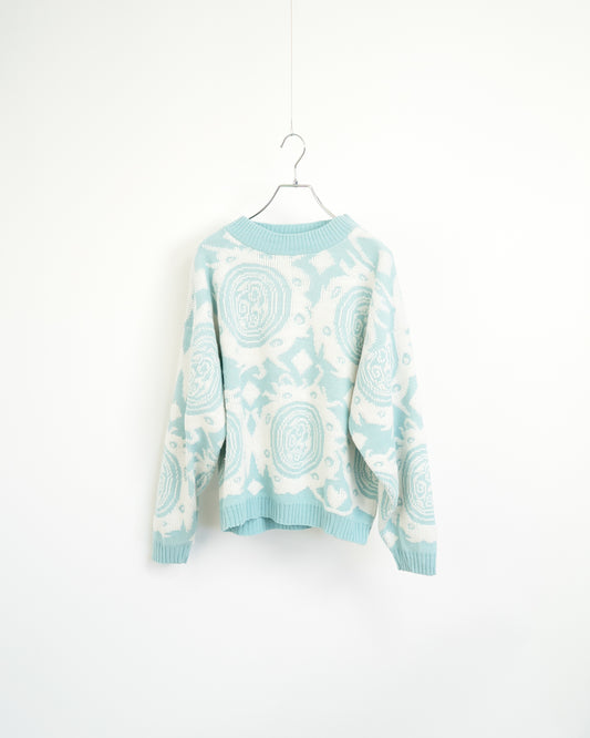 80s-90s USA Geometric Pattern Acrylic Sweater
