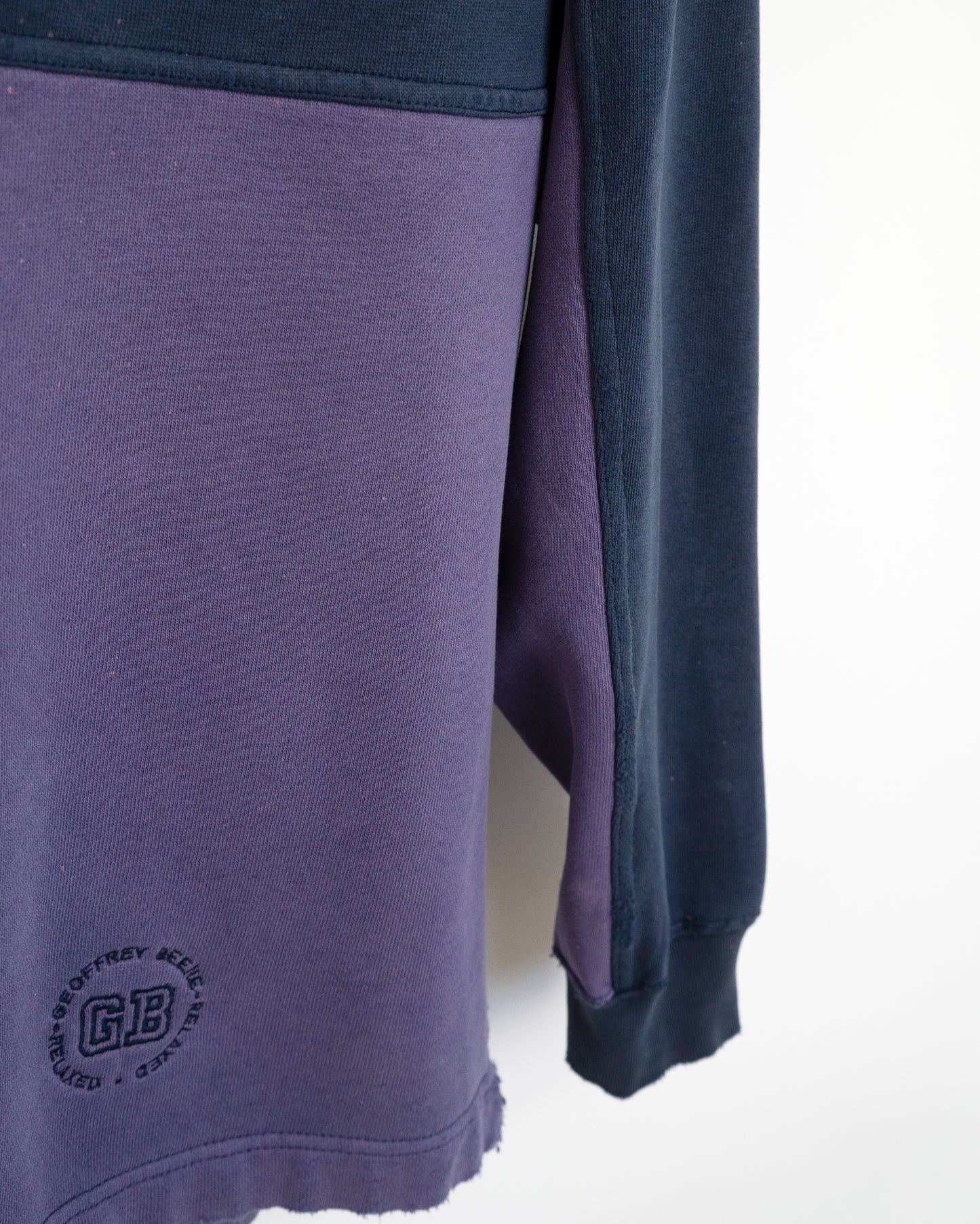 90s "GB RELAXED" Boro-Style Two-Tone Sweatshirt