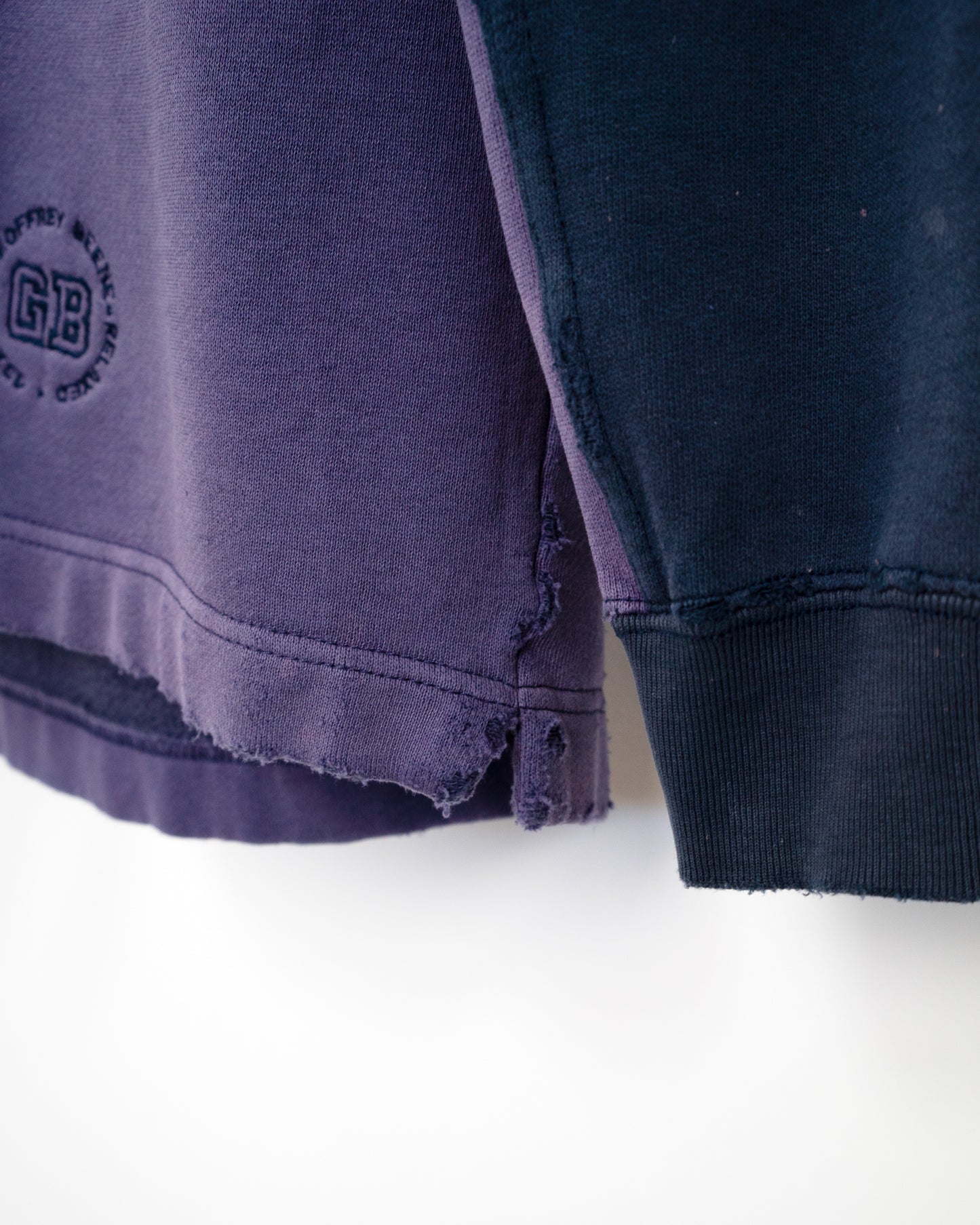 90s "GB RELAXED" Boro-Style Two-Tone Sweatshirt