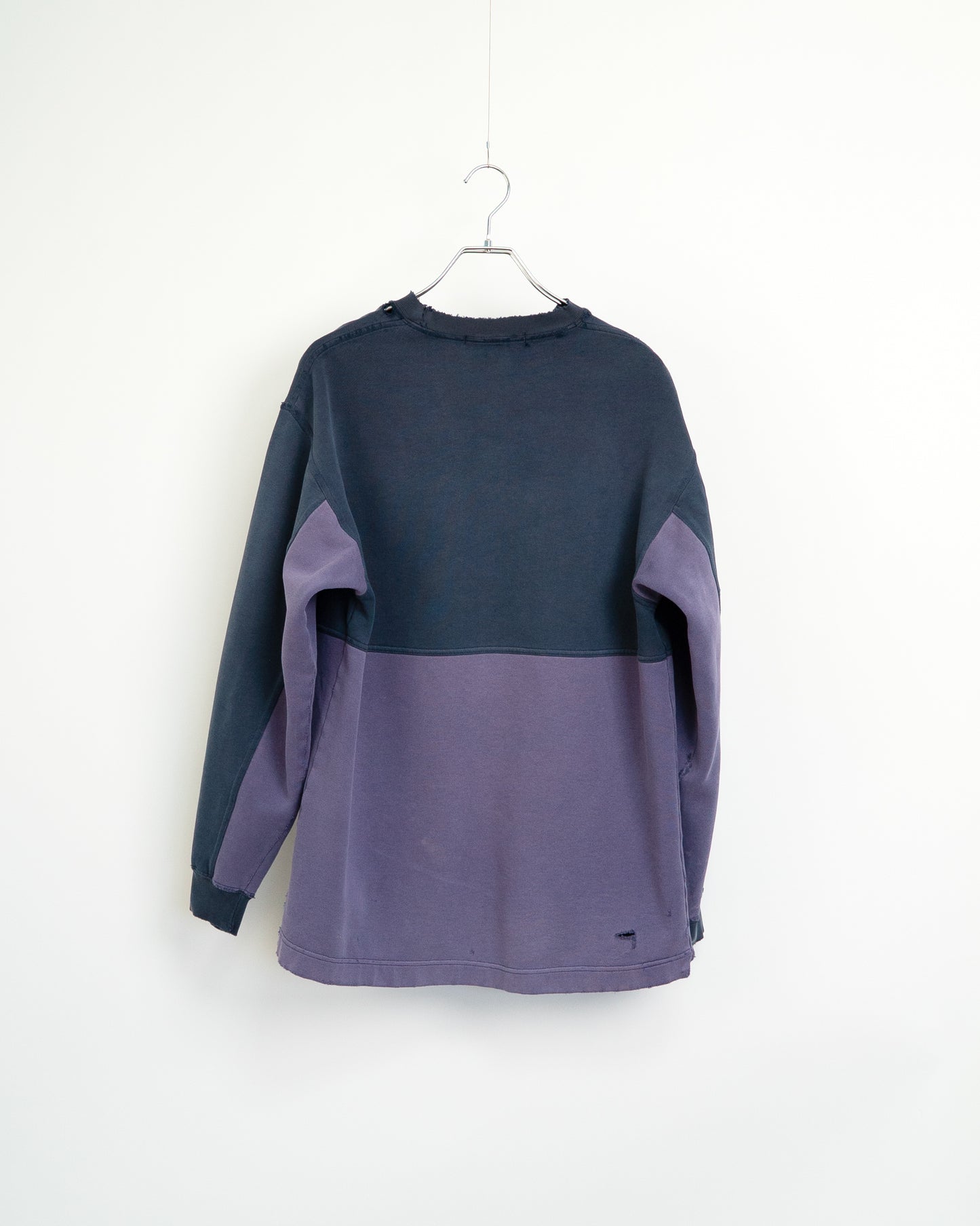 90s "GB RELAXED" Boro-Style Two-Tone Sweatshirt