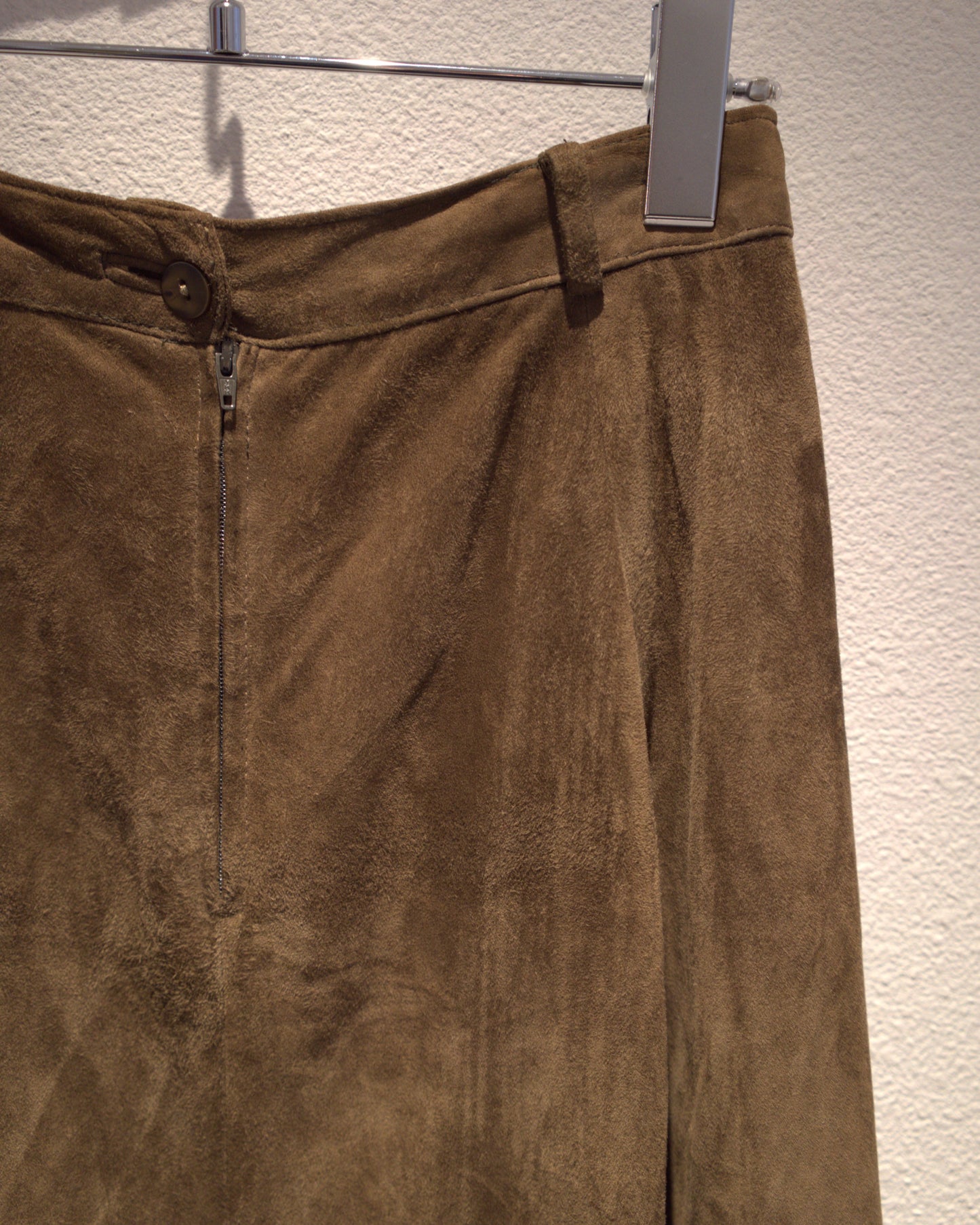 Suede leather skirt