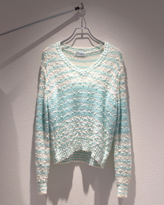 70's-80's Fancy yarn v-neck knitwear