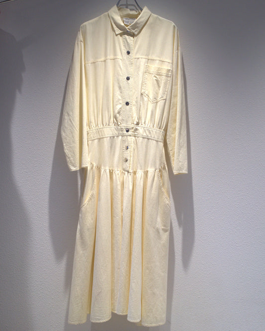 Maxi length cotton shirt dress