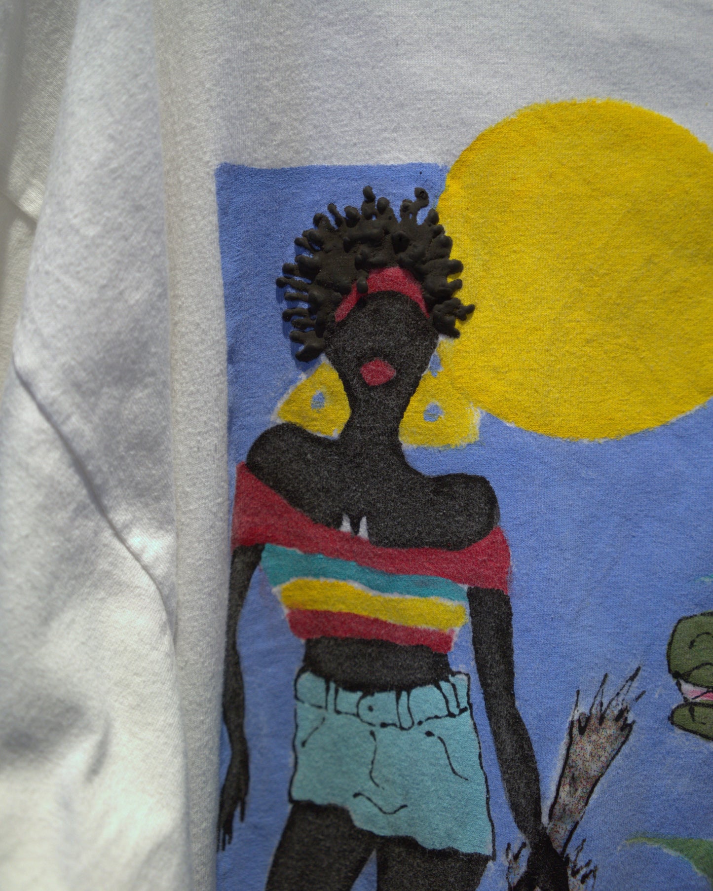 Hand-painted printed T-shirt