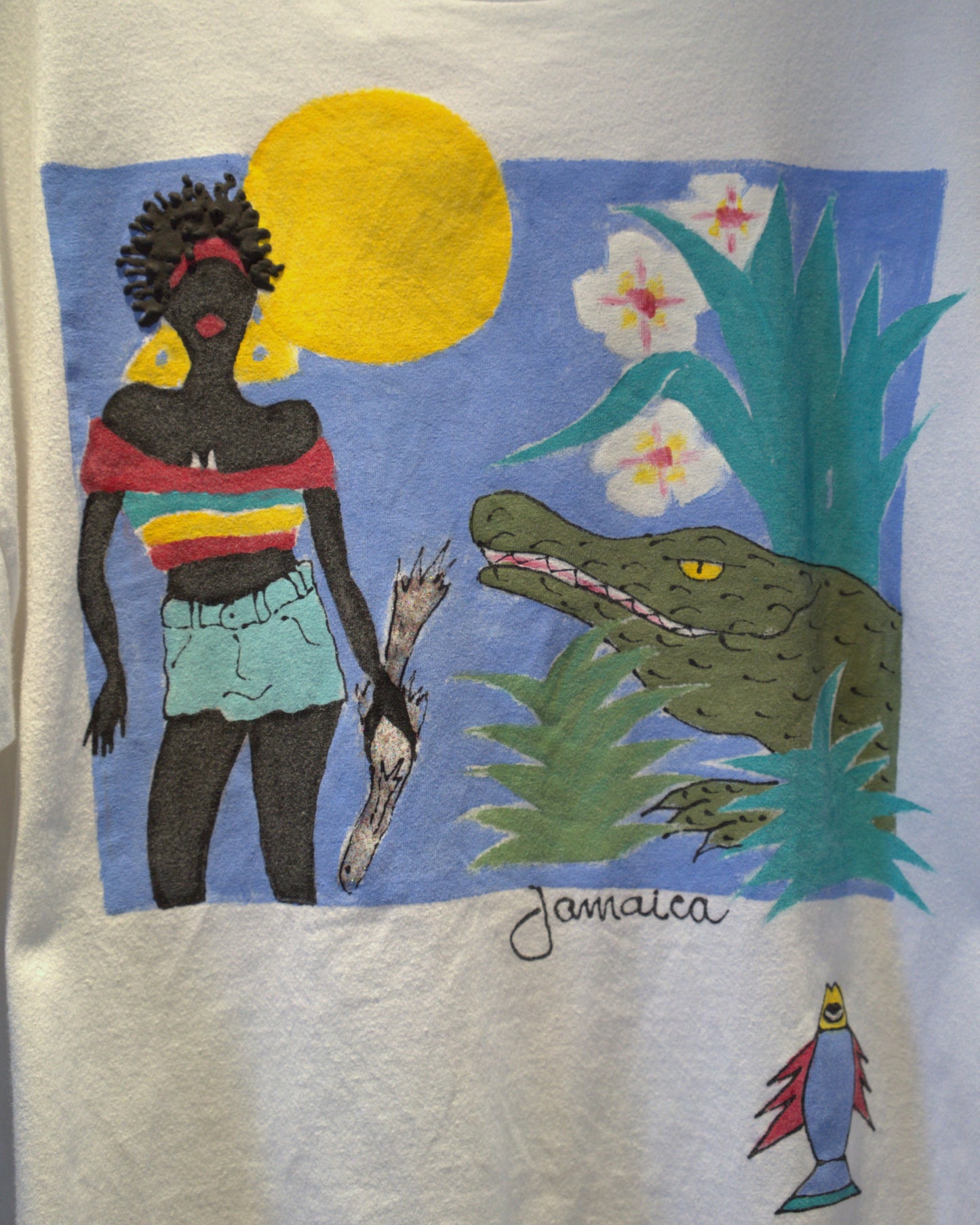 Hand-painted printed T-shirt