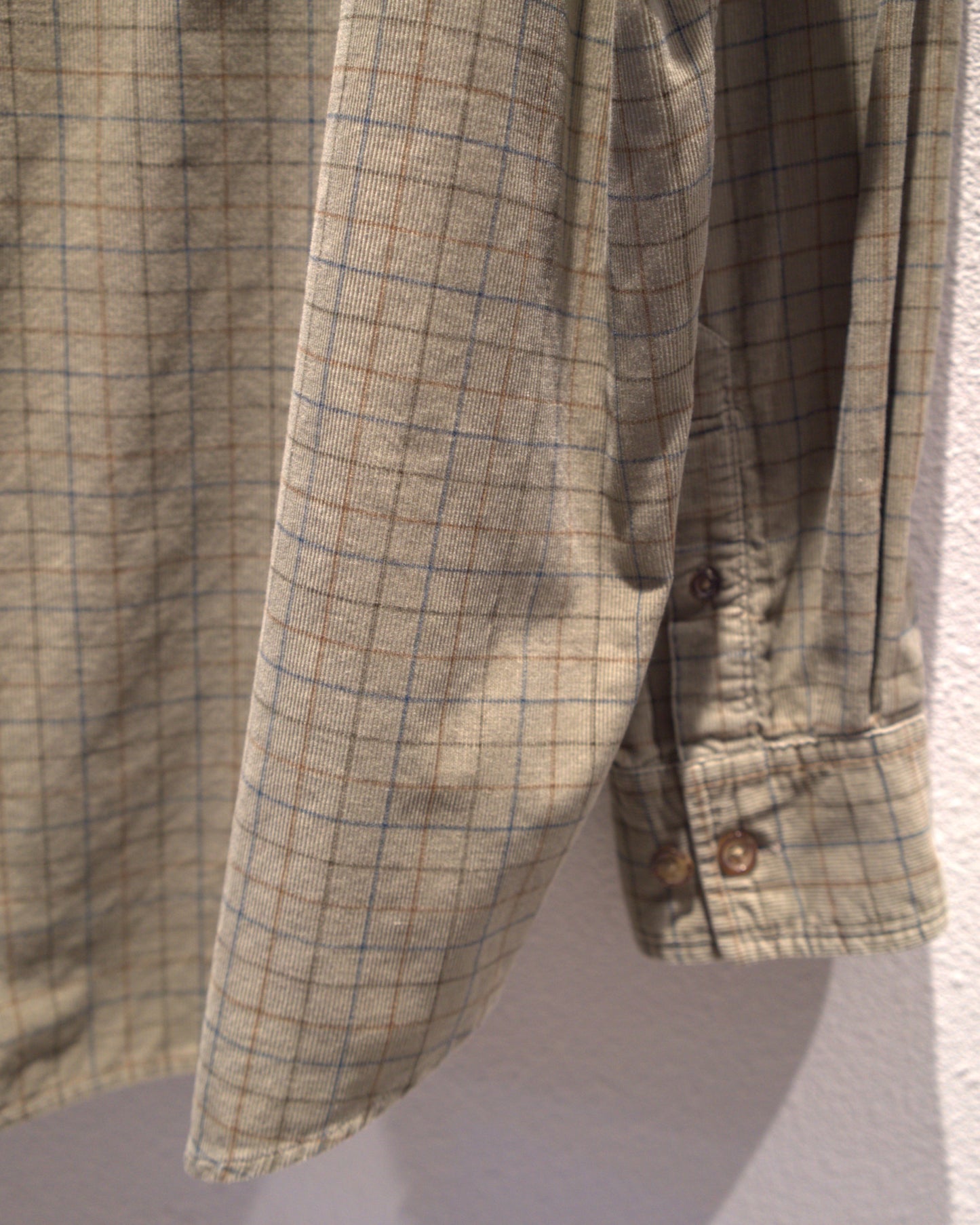90's-00's Checked corduroy button-down shirt